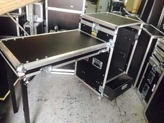 Road Case Rack 10u + Gaveta Com Bancada Lateral