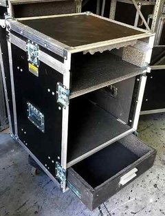 Road Case Rack + 8u + Gaveta + Mesa De Som Com Rodas - comprar online