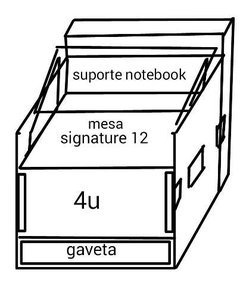 Case Rack Para Signature12 + 4u +gaveta Com Suporte Notebook