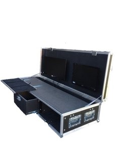 Case Rack Ilha De Ediçao 2 Monitores + 8u + Gaveta