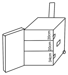 4 cases bau 60x40x40 com rodas + bau 78x49x42 com rodas e alça telescopica e divisorias internas na internet