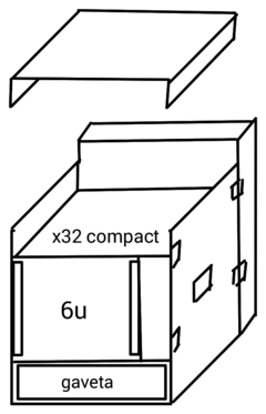 Case rack para X32 compact + 6u + gaveta
