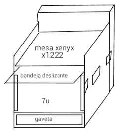 Flight case rack para mesa Xenyx 1222 + 7u + bandeja deslizante + gaveta