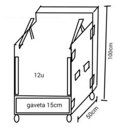 Case Rack 12u + Gaveta 15cm C Suporte Ajustável Mesa De Som MLZ