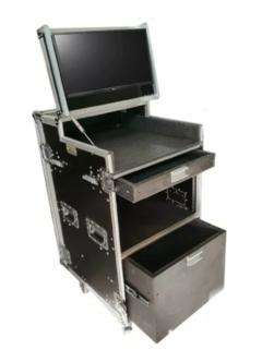 Case Rack Para Monitor + 6u + 2 Gavetas Com Rodas MLZF - comprar online