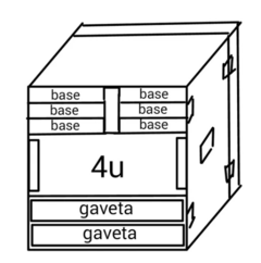 Case Rack Para 6 Bases Sem Fio + 4u + 2 Gavetas MLZF