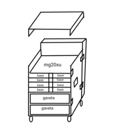 Case Rack Para Mg20xu + 7 Bases Sem Fio + 2 Gavetas MLZF