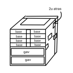 Case Rack Para 8 Bases Sem Fio + 2 Gavetas MLZ