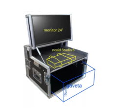 Case Rack Para Monitor 24 + Neoid Studio 6 + Gaveta 15cm MLZ