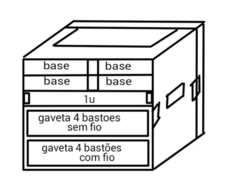 Case Rack Para 4 Bases Sem Fio + 1u + 2 Gavetas MLZ