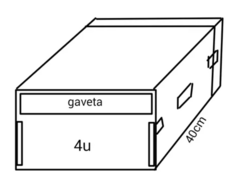 Case Rack 4u + Gaveta Superior 40cm MLZ