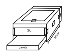 Case Rack Vs + 3u + Gaveta Profundidade Util 40cm. MLZ