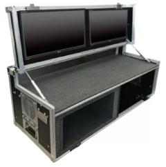 Case Rack Para 2 Monitores + Cpu + 5u Com Tampa Vira Mesa MLZ - Universalcases