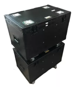 2 Cases Bau 65 X 40 X 40cm Black Com Rodas MLZ