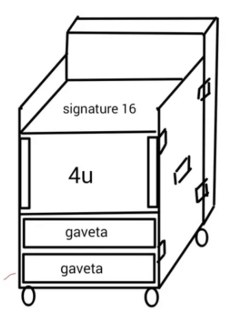 Case Rack Para Signature 16 + 4u + 2 Gavetas 10cm Com Rodas MLZ - comprar online