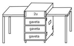 Case 3 Gavetas + 2u Rack + 2 Tampas Vira Bancada Lateral MLZF