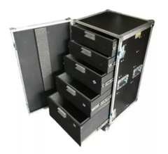 Road Case Gaveteiro 20u - 5 Gavetas Com Rodas MLZ