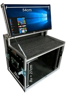 Case rack 6u + tampa para monitor 24 polegadas na internet