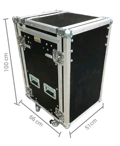 Case rack 12u + 2 gavetas com tampa para monitor - Universalcases