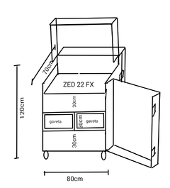 Case rack para ZED 22FX sob medida