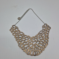 Collar de cuero Mandala oro satinado