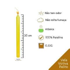 Vela Palito - Amarela - Pacote com 10 unidades. - comprar online