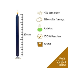 Vela Palito - Azul Petróleo - Pacote com 10 unidades. - comprar online