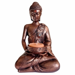 Imagem Estatueta Decorativa Buda Hindu Meditando em Gesso C1