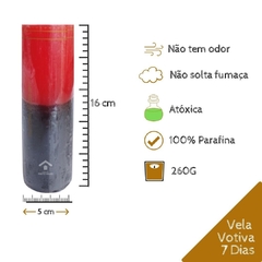 VELA 7 Dias - Bicolor - Vermelha e Preto 270g - comprar online