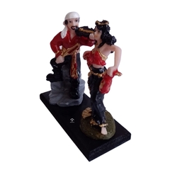 Escultura Imagem Casal Ciganos Resina 10 Cm - comprar online