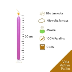 Vela Palito - Magenta - Pacote com 10 unidades. - comprar online