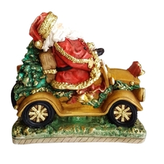 Estatueta Papai Noel Calhambeque-Enfeite Decorativo em Gesso - loja online