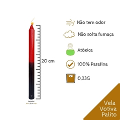 Vela Palito Bicolor VERMELHA E PRETA Pct com 10 unidades - comprar online