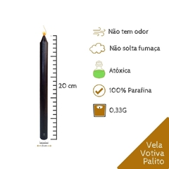 Vela Palito Tradicional PRETA Pct com 10 unidades - comprar online