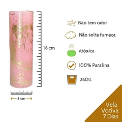 VELA 7 Dias - Rosa com Ouro - comprar online