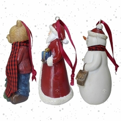 Trio de Bonecos para Arvore de Natal em Resina - loja online