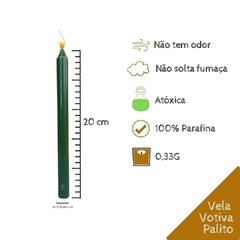 Vela Palito - Verde - Pacote com 10 unidades. - comprar online
