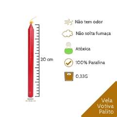 Vela Palito - Vermelha - Pacote com 10 unidades. - comprar online