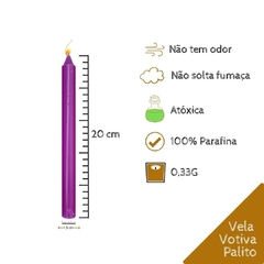 Vela Palito - Violeta - Pacote com 10 unidades. - comprar online