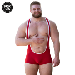 Body Singlet Gruff Pup Reveal Red (full ass)