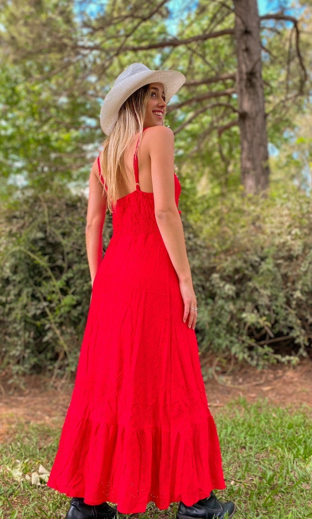 Vestido Broderie Calado Con Nudo vtk163 Vintage