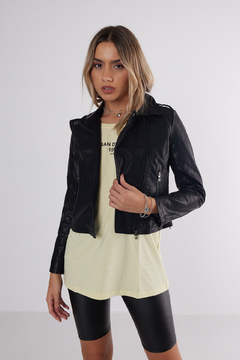 Campera cuero total Black