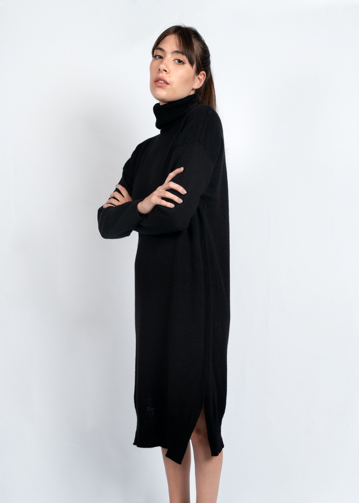 Vestido polera online negro
