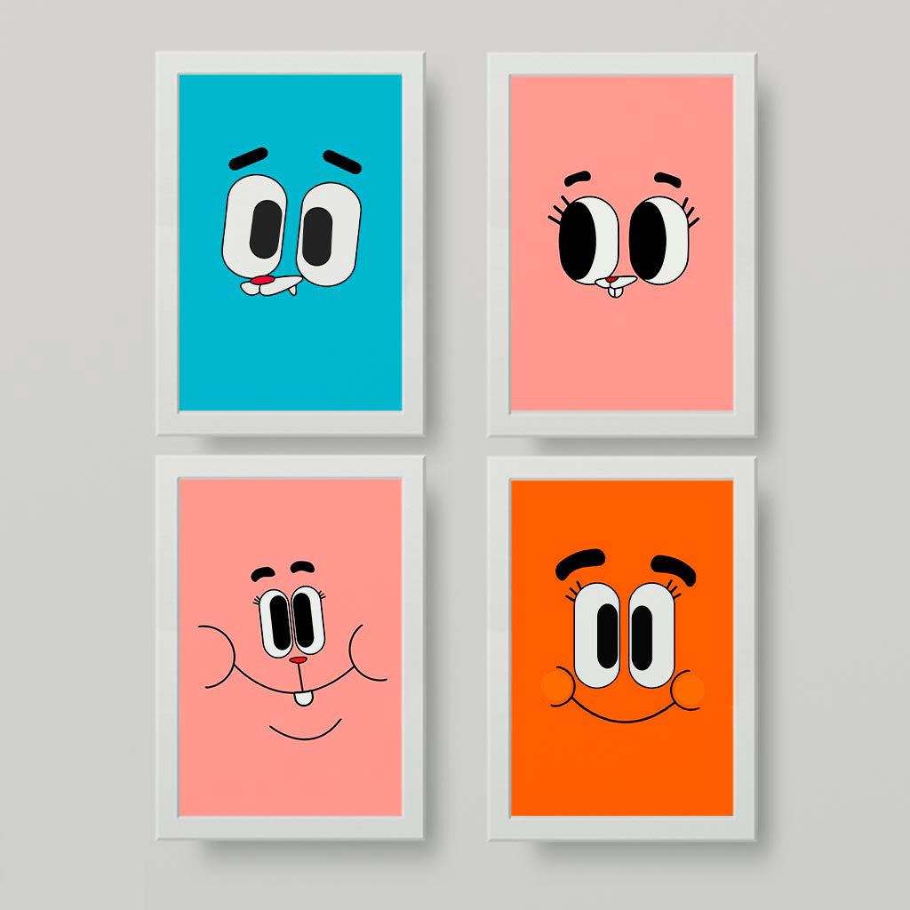 4 Personagens O Incrível.Mundo de Gumball