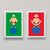 Mario Bros & Luigi - Par de quadros - comprar online