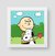 quadro moldura branca charlie brown e snoopy