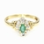 Anillo Oro Amarillo 18 Kts Esmeralda y diamantes ANDE141 - comprar online