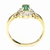 Anillo Oro Amarillo 18 Kts Esmeralda y diamantes ANDE141 - La Peregrina - Joyas y Relojes
