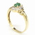 Anillo Oro Amarillo 18 Kts Esmeralda y diamantes ANDE141 - tienda online