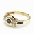 Anillo Oro Amarillo 18 Kts Diamantes y Zafiros Azules ANDZ039 - La Peregrina - Joyas y Relojes